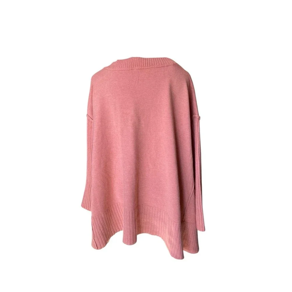 Free people Orion Oversized Tunic Sweater Size XS Rose Slouchy Boho Lagenlook‎